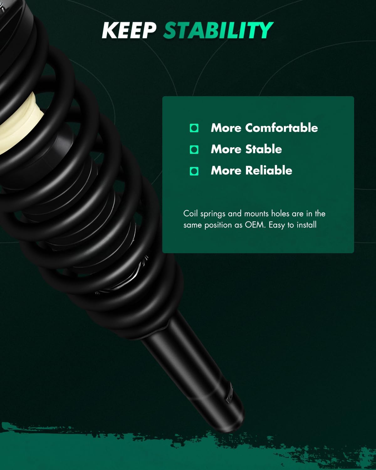 SCITOO - Front Complete Strut & Coil Spring Assembly Fits 2010 2011 2012 for Ford Fusion,2010 2011 for Mercury Milan with 272596 - Set of 2