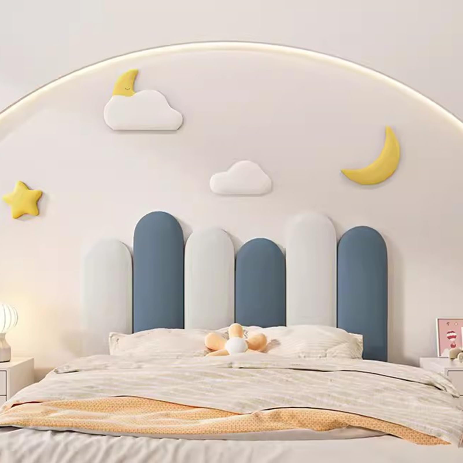 Gleedipre Single/Double Beds Headboards Upholstered wall panels Peel and stick 3D wall sticker Anti-fouling and scratch-resistant Decorative wall panels(Z01,120x55cm)