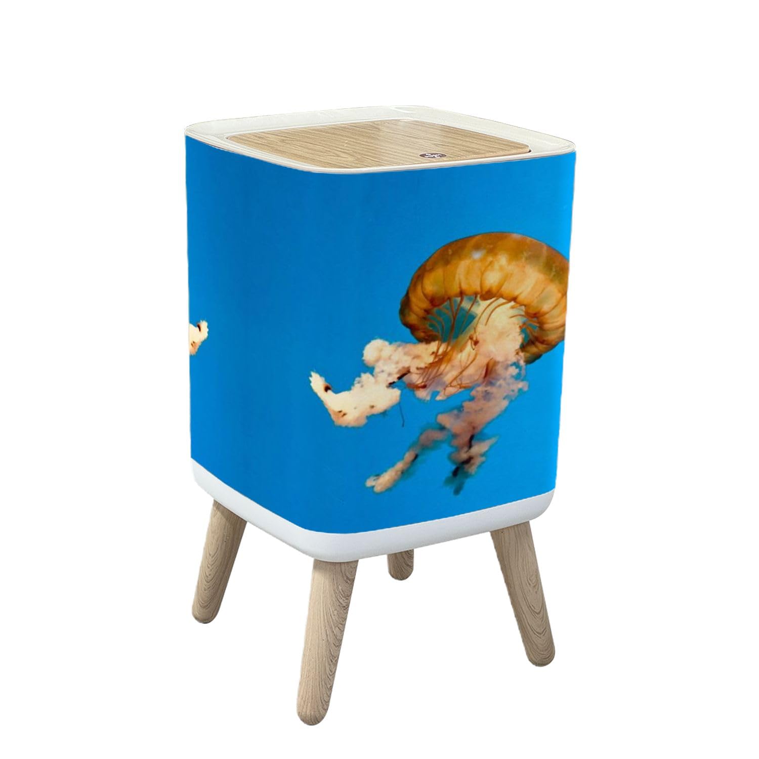 Trash Can with Lid Garbage Can Rectangular Waste Bin Press Cover Dog Proof Wastebasket for Kitchen Bathroom Living Room Nursery