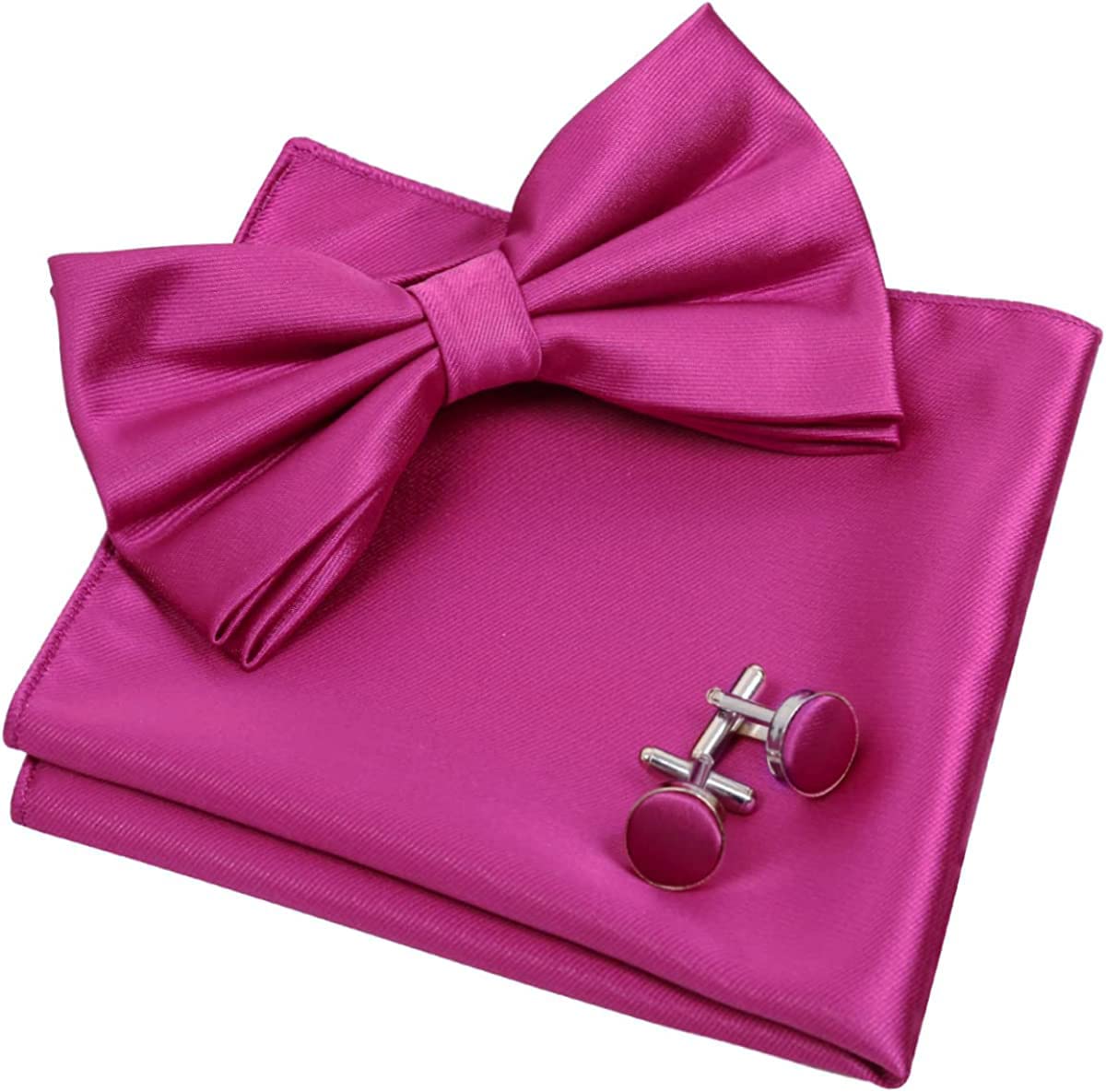 AlizealMens Tuxedo Bow Tie, Hanky and Cufflinks Set