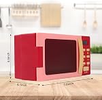 Toy Microwave Oven Playset with Light and Sound, Kitchen Appliances Play Set for Kids, Play Kitchen Accessories and Toy Food for Toddlers 3 Year Old Up Girls Boys, Red