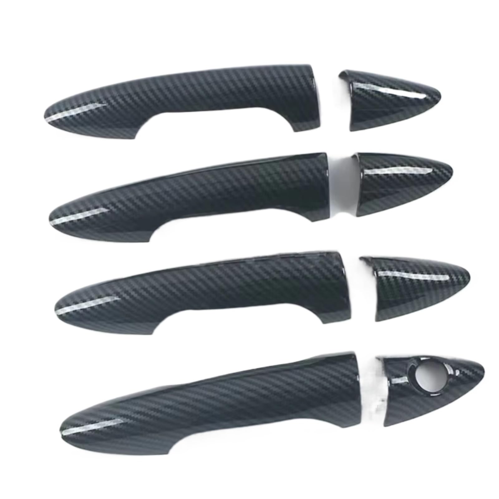 Rcuihgfb Carbon Fibe Door Handle Shell Compatible With For Accent For Solaris Car Door Handle Sticker Decoration Trim Protector Set(Carbon Fibe)
