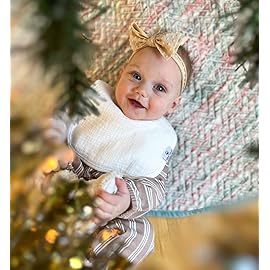 DiaperSquad\'s 10-Pack Baby Bibs for Drooling and Teething, Bibs for Boys, Baby Girl - Solid Cotton Baby Drool Bibs (Neutral Traditional - 100% Muslin)