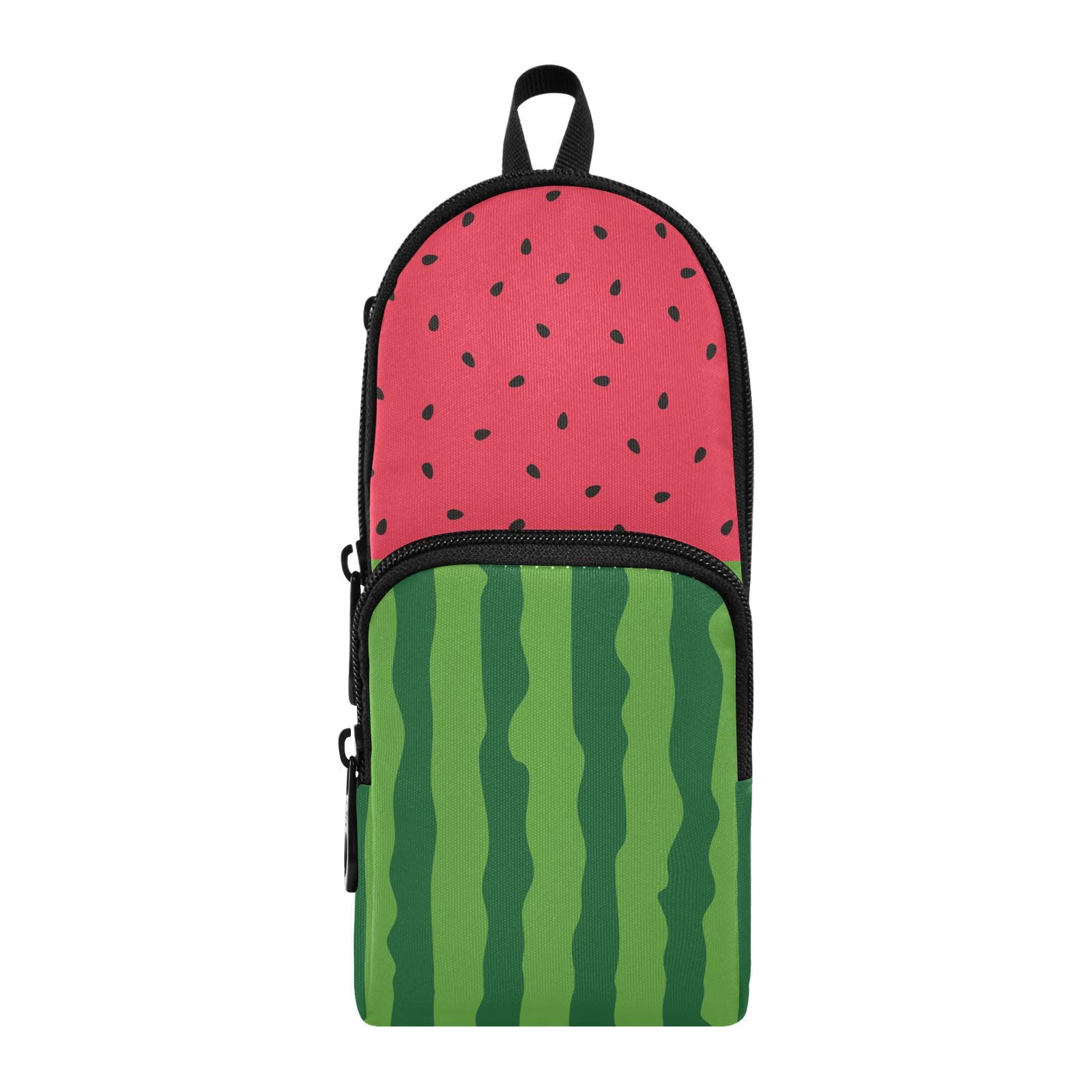 Estuche para lápices para niñas adolescentes, sandía, frutas, suministros de papelería portátil con asa y bucle con cremallera