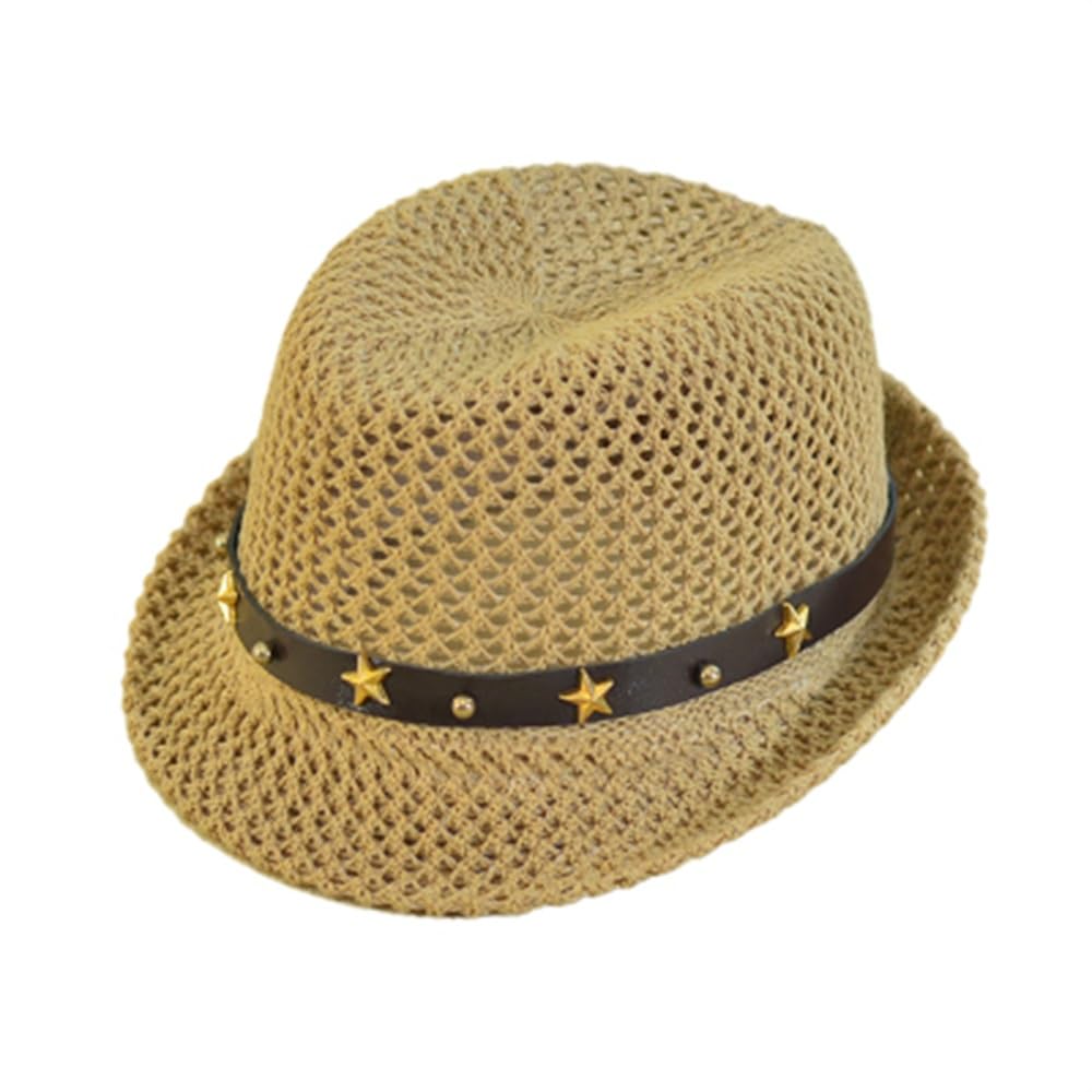 Cappello di Paglia Traspirante per Bambini Cappello da Spiaggia da Bambino Estivo con Cappello di Paglia