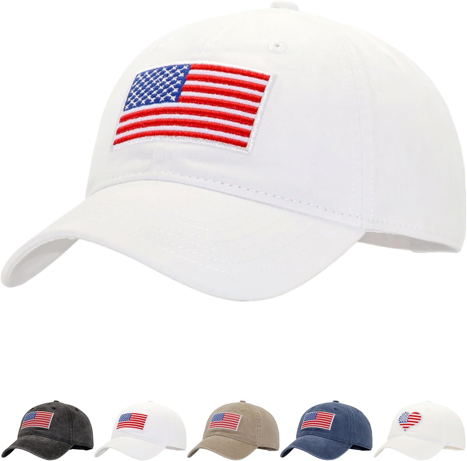 American Flag Dad Hat | Fits OSFM&XXL | USA Army Tactical Operator Military Patriotic Vintage Soft Baseball Cap Men Women