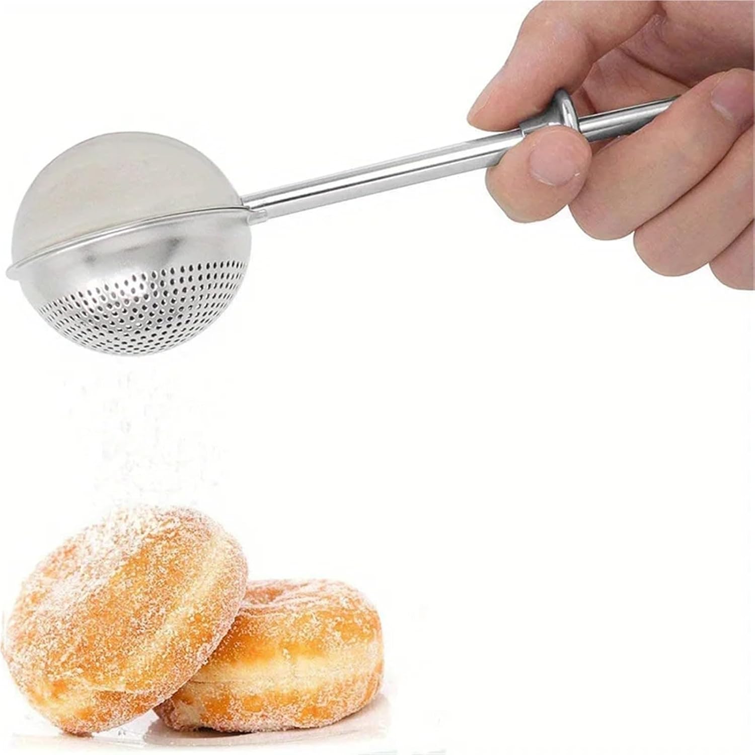 1Pcs 304 Stainless Steel Push-Type Powder Spreader