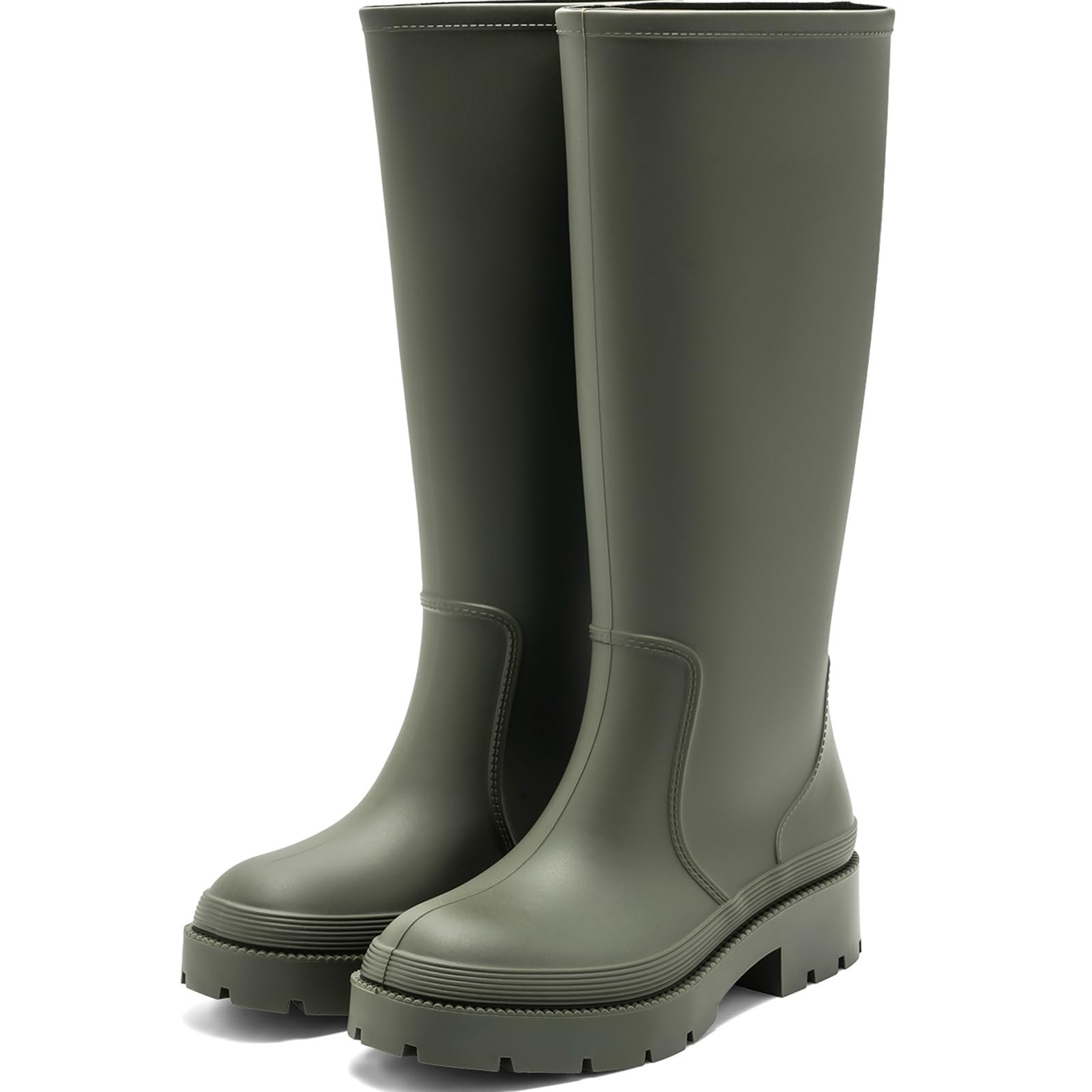 Lvptsh Gummistiefel Damen Hoch Regenstiefel Langschaft Wellington Boots Wasserdichte Gummischuhe Garten Stiefel Anti Rutsch Rain Boots