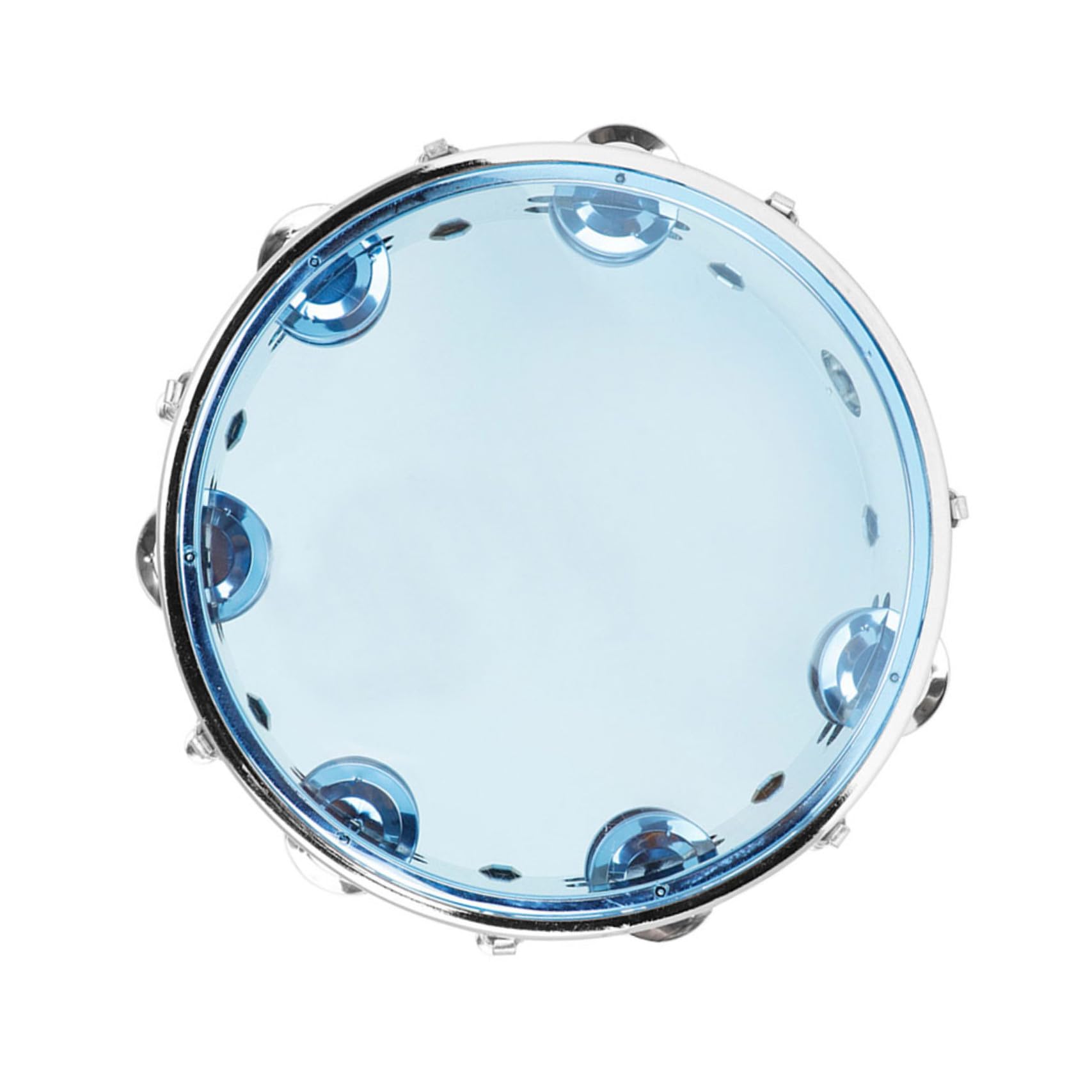 Instrumento de Percusión con Doble Hilera Pandereta de Mano de 8 Pulgadas Aro de Metal y Cuerpo ABS Adecuado para Estimular Interés Musical y Concentración en Niños
