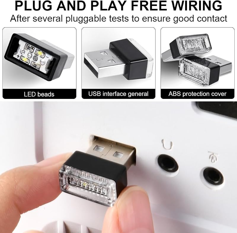 URAQT 5db Mini USB Lámpa Autó Laptop Hangulatvilágítás Légkör Fény