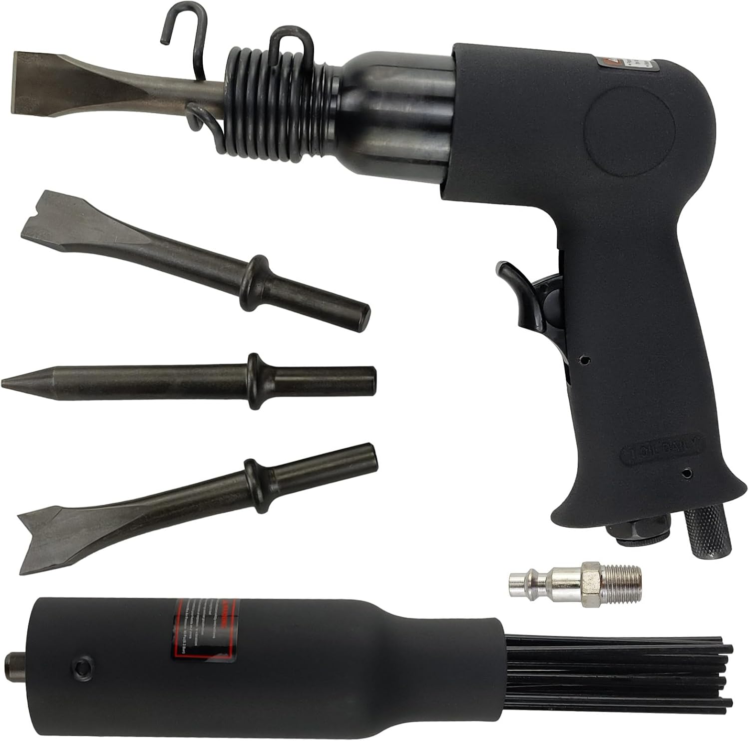 Air Needle Scaler & Hammer Chisel 2-in-1-19 Needle Rust Remover Tool with 4 Chisels for Removing Paint, Scale, Weld Slag, and Concrete