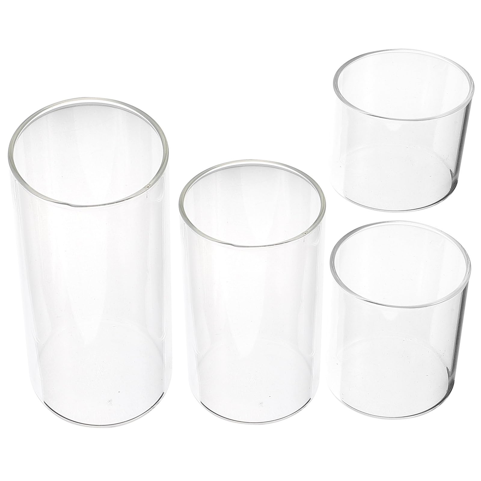Bougeoirs cylindriques en verre transparent lot de 4 pour bougies piliers