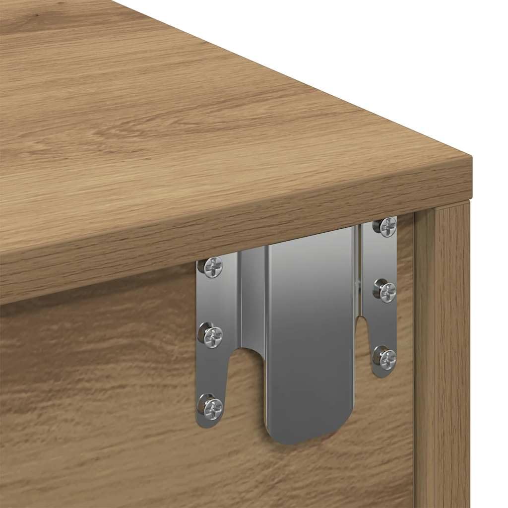 Estante de Pared cajones Madera contrachapada Roble Artesanal, Mobiliario Estanterías Estantes y estanterías, Marrón, 8.2kg