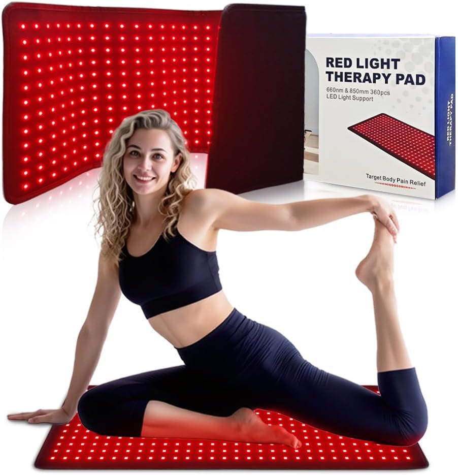 Red Light Therapy Belt with 360 LEDs – Near Infrared Light Therapy for Waist & Back, Red Light Therapy Mat for Body, Wearable Pain Relief Pad for Home (31.6" x 11.8", Black)