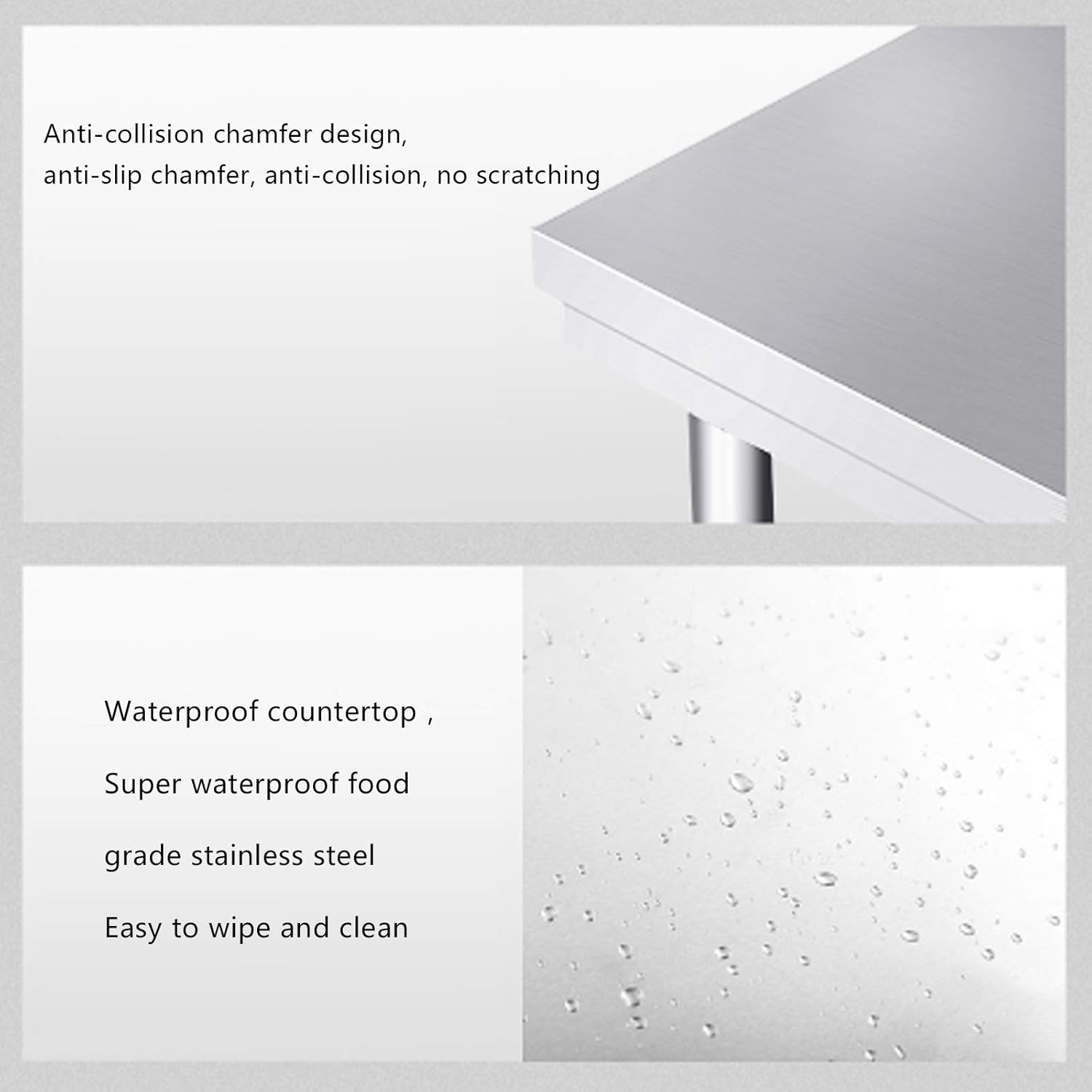 Stainless Steel Workbench Kitchen Workbench 2Tier Bearing 300KG Waterproof/Anti-Rust for Kitchen Hotel Family Restaurant (120 * 60 * 80)