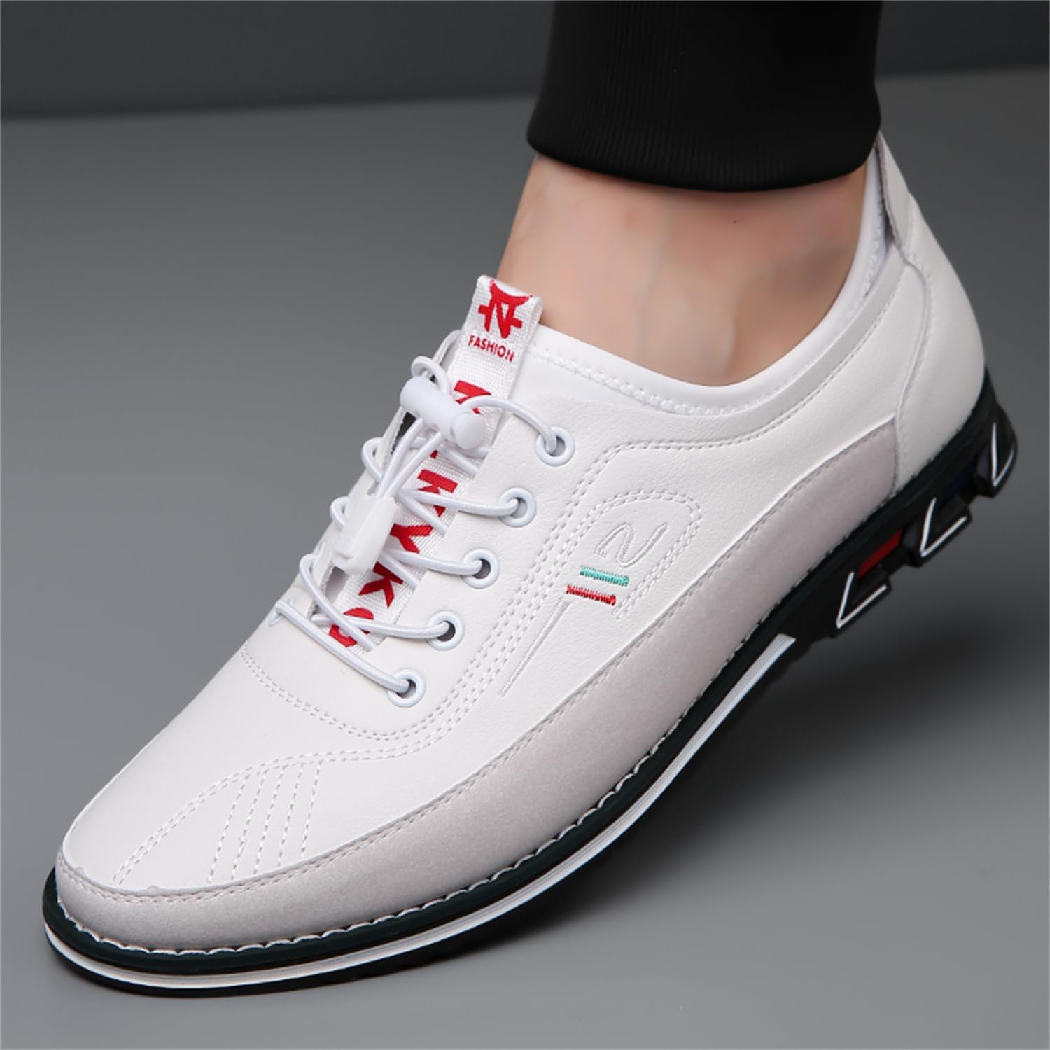 Veslexth Men Casual Business Shoes Slip-on Adjustable Loafers Driving Working Walking Party Formal Oxfords - Image 4