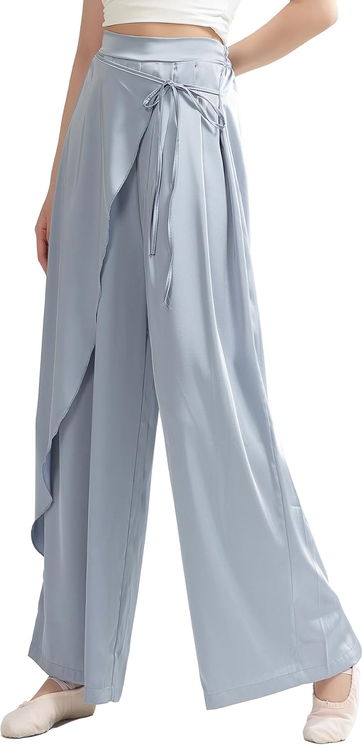 Angcoco Women's Elegant Wide Legs Loose Fitting Pants for Dance