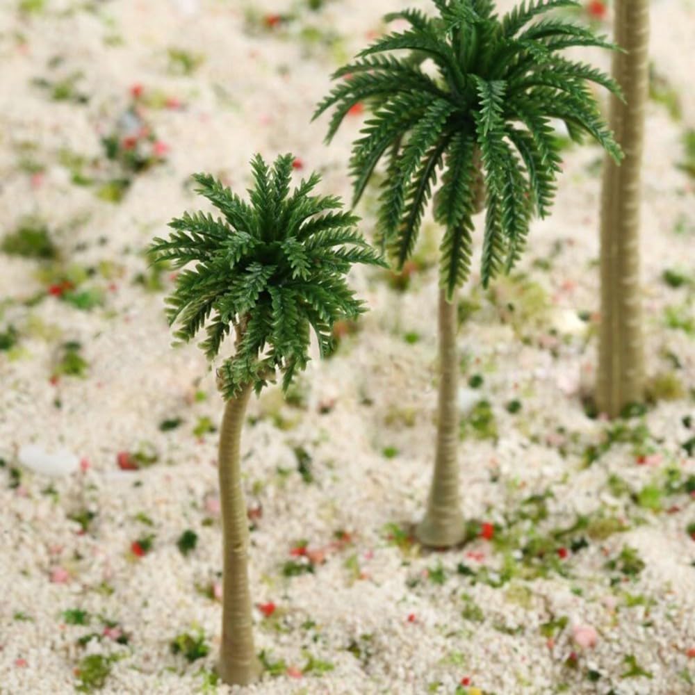 HavenlyCove Authentic Coconut Palm Trees for Model Railroad Scenery, Set of 15 Perfect for HO N Scale Enthusiasts