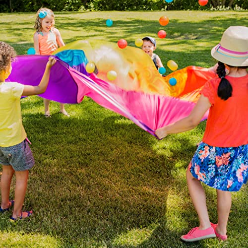 B. toys - Fallschirm für Kinder - Fallschirm Spielen mit 15 bunten Bällen - Windzelt mit 12 Griffen - Outdoor-Spiele für Kinder - 3 Jahre +