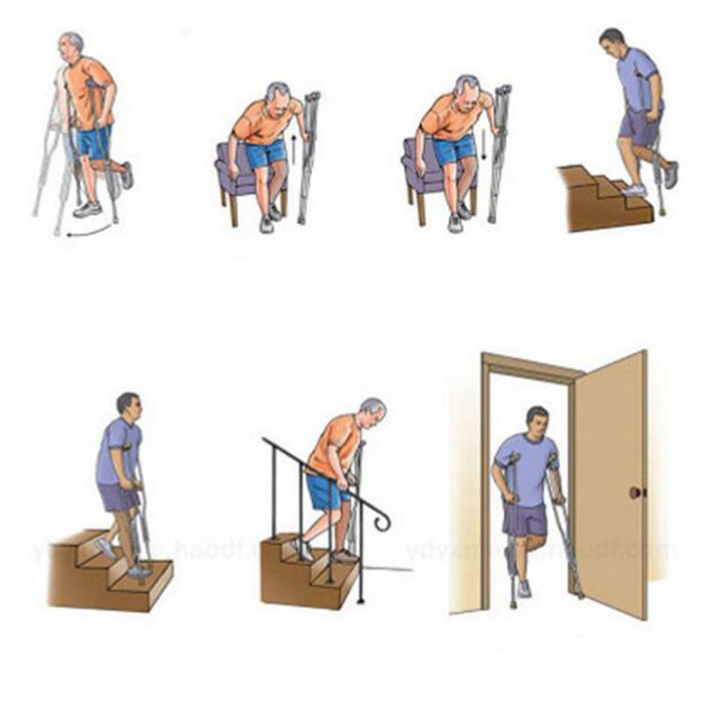 Muletas para adultos Muletas axilares Muletas de aleación de aluminio Bastón para caminar debajo del brazo Ajustable Adultos y niños Ancianos Fractura Muletas dobles engrosadas Ideal para viajar