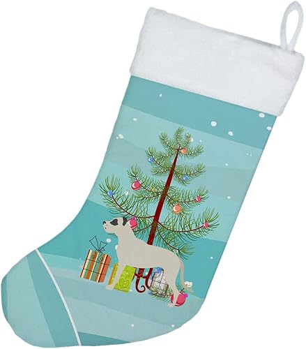 Miniatura 2 de Caroline's Treasures BB2985CS Dogo Argentino Feliz Árbol de Navidad Calcetín de Navidad Chimenea Calcetines Colgantes Temporada Navidad Decoración