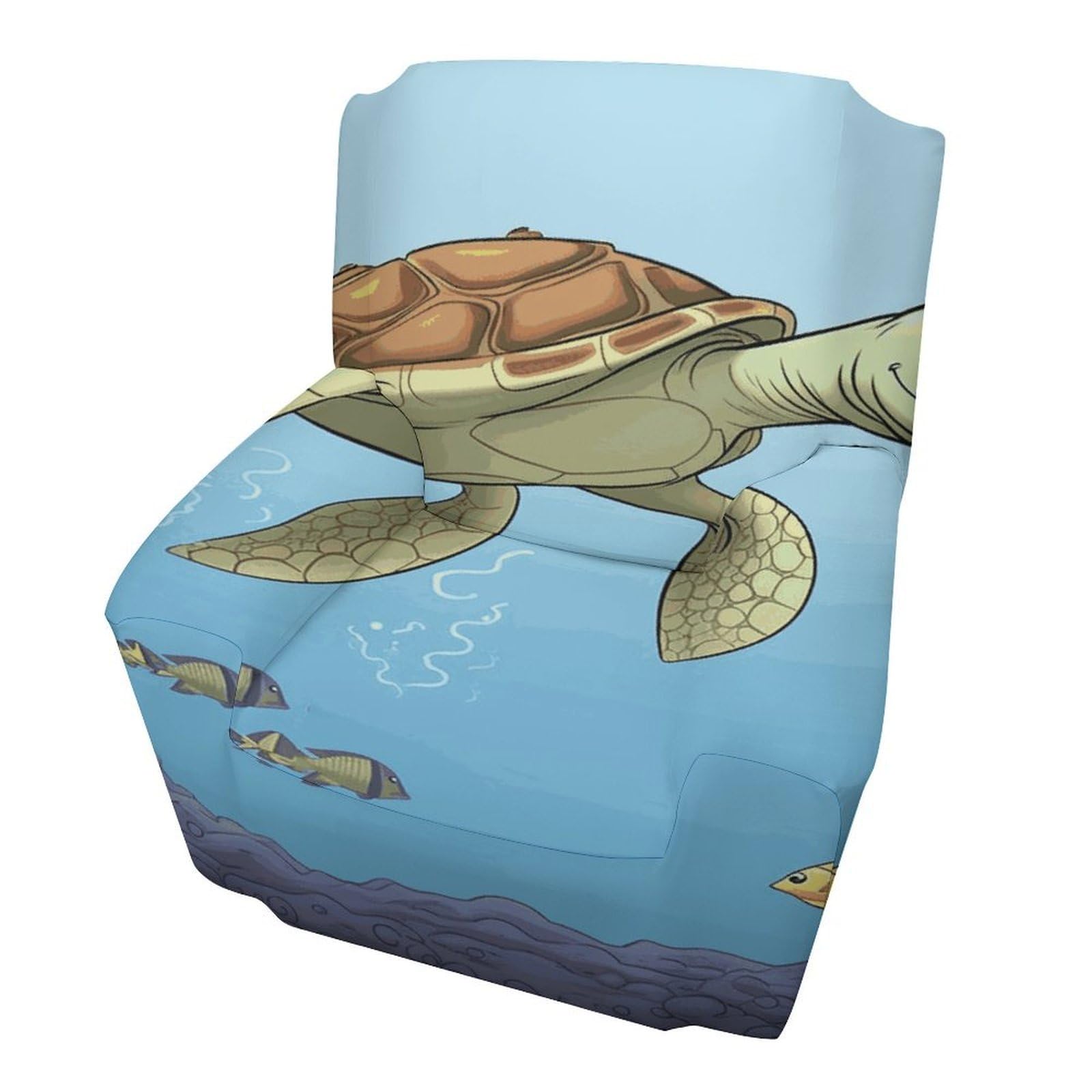 Fodpand Style Finding Sea Turtles Sofa Cover Soft 1 Seater Sofa Slipcover For Pets Washable,Couch Cover With Elastic Straps Furniture Protector