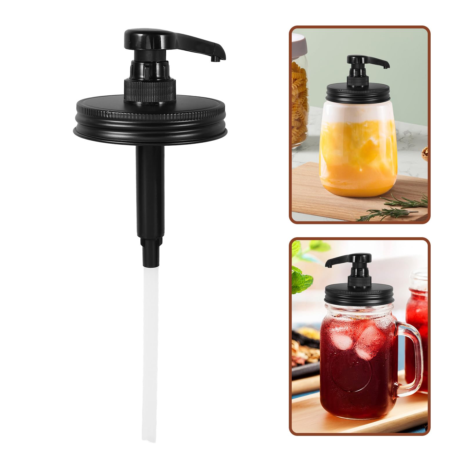 Amosfun Pompa e Inossidabile da in Design Plastica Pressione Acciaio a Riutilizzabile 86mm, Ritorno Automatico Migliorato per Sciroppo per Bottiglie Uso Domestico