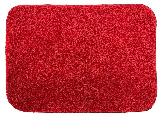 Image of Shree JEE Home Solid Microfibre Bathroom Mat Soft and Non-Slip Mat for Kitchen Door and Bedroom (40x60cm) Pack of 2 (RED)