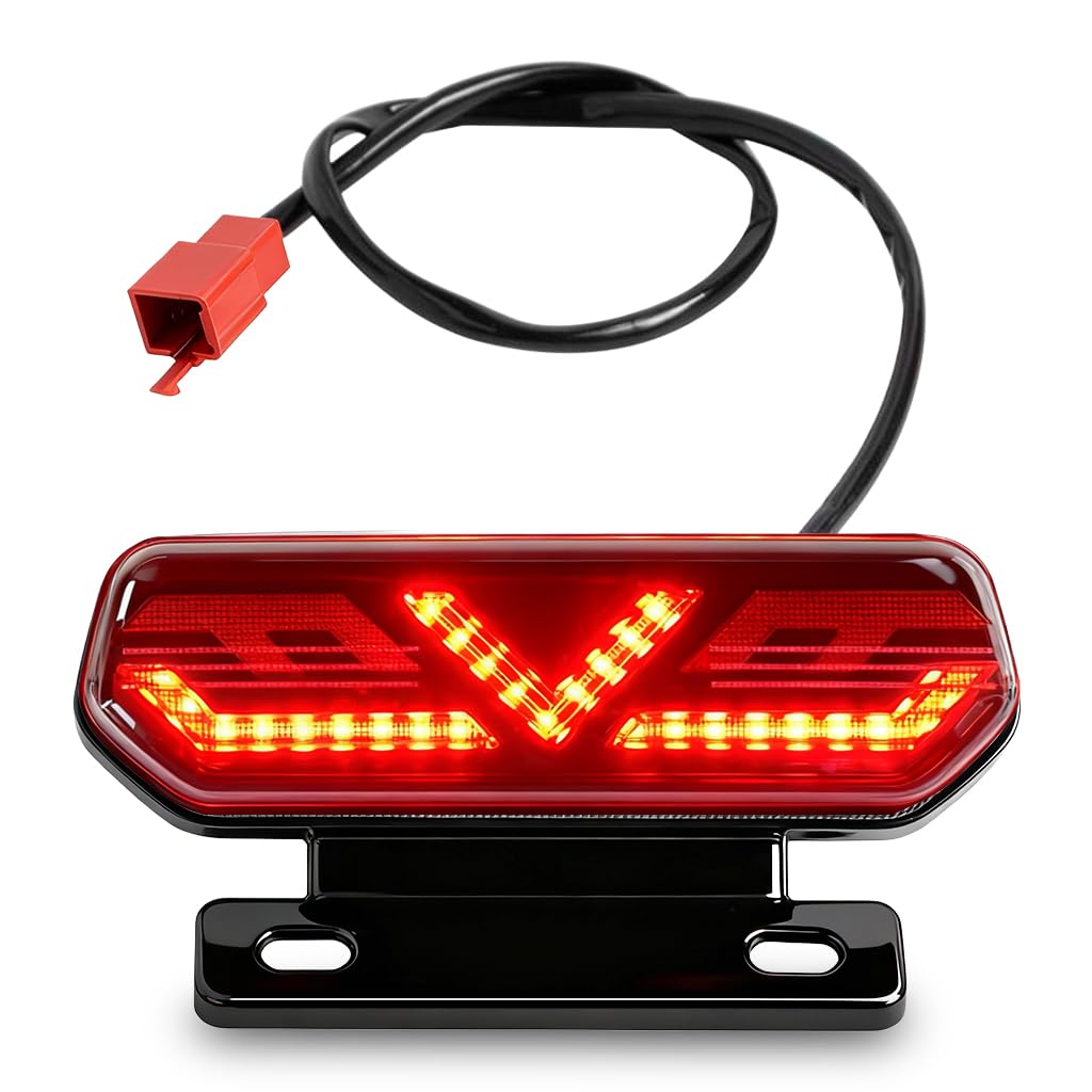6'' LED Motorcycle Tail Light, 12V Wired Rear Brake and Turn Signal Light, Waterproof Riding Warning Light for Motorcycle Modification and Safety-image-43