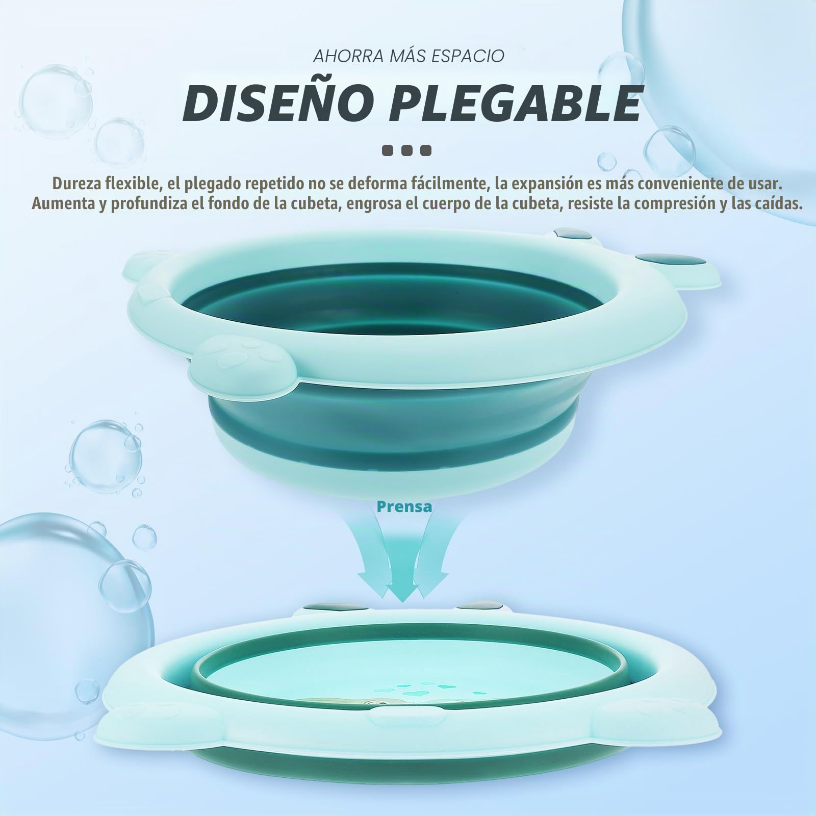 PRETYZOOM Lavabo Bebé Plegable Portátil 13.38X12.20X3.93 Pulgadas Cuenca Multiusos Para Baño Viaje Y Hogar Seguro Para Niños Ideal Para Pies Manos Y Ropa