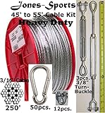 Pinnon Hatch Farms/ Jones Sports Batting Cage Cable Suspension Kit 55' Heavy Duty in/Out Door Baseball Softball