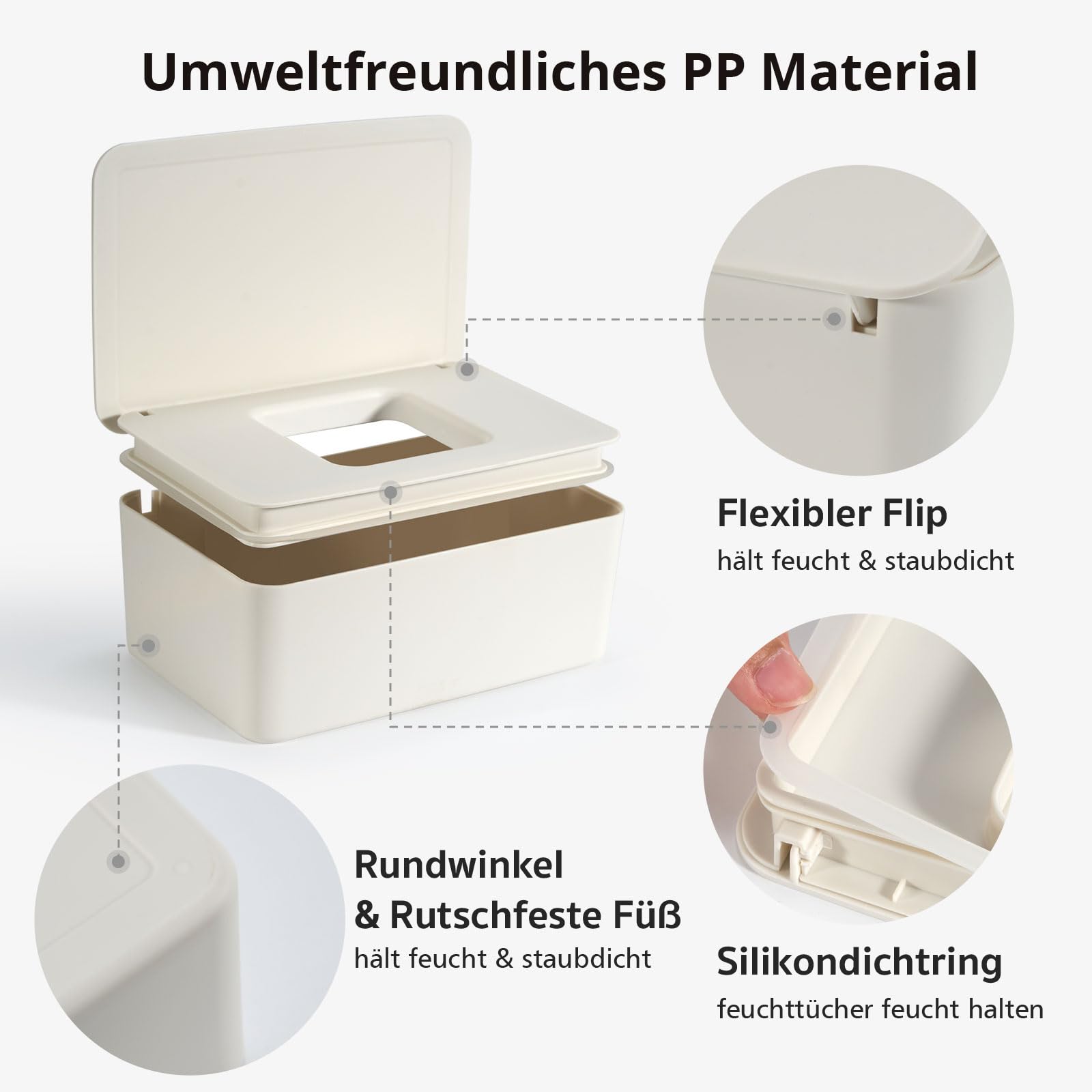 Pudełko na wilgotne chusteczki dla niemowląt, pudełko na wilgotny papier toaletowy, pudełko na wilgotne chusteczki białe, pudełko do przechowywania chusteczek z pokrywką, do domu i biura
