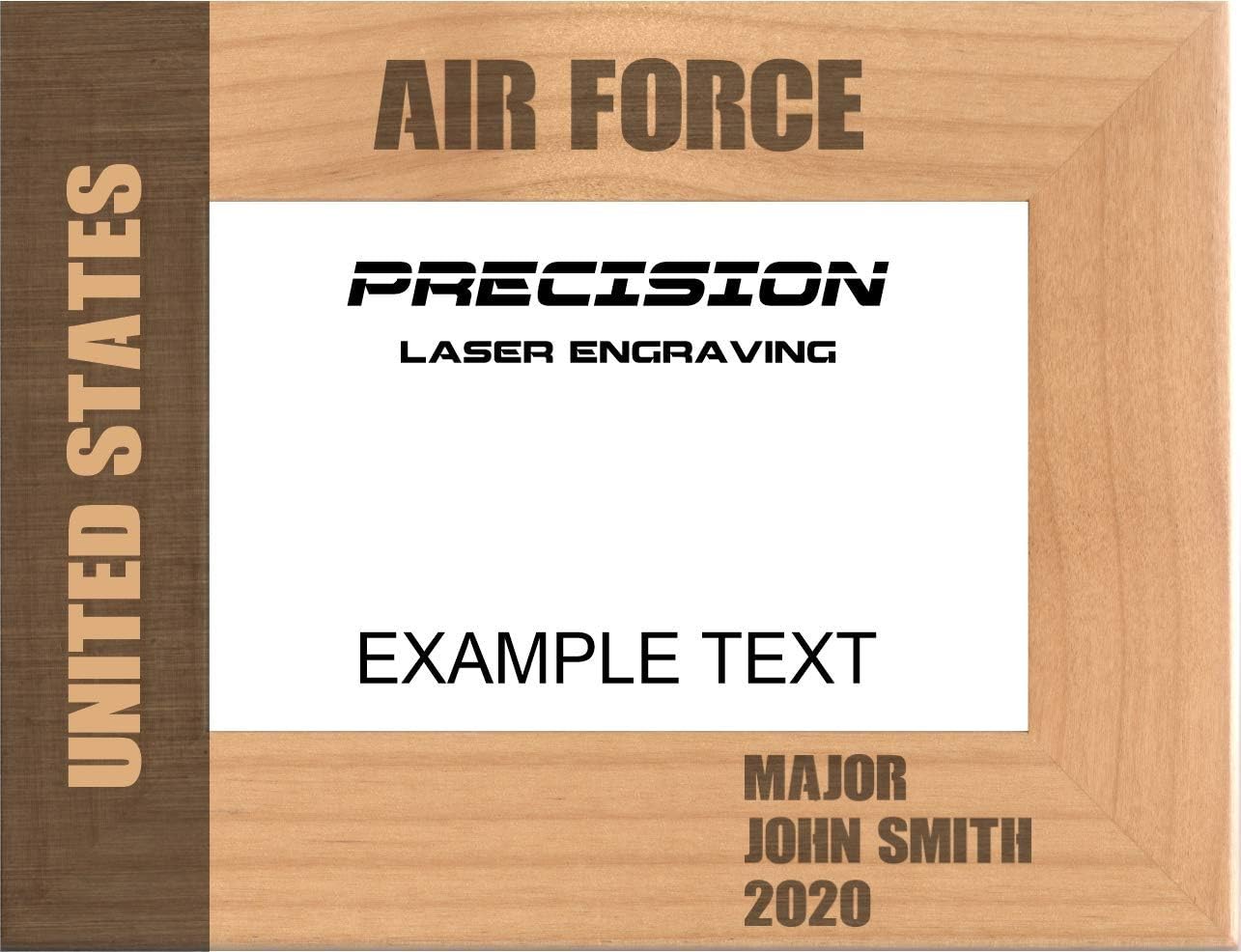 Personalized United States Air Force Engraved Natural Wood Picture Frame Custom Text Veterans Day