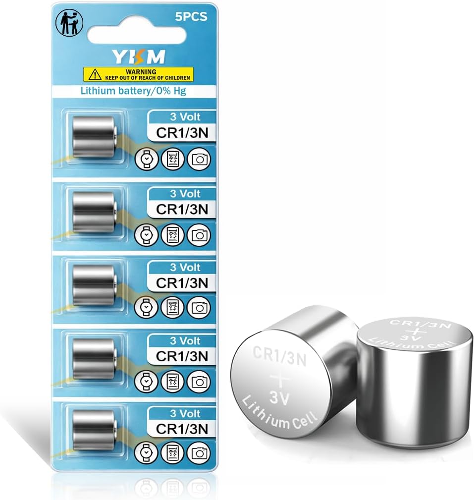 YKM 5 Pack CR1/3N 3V Lithium Batteries DL1/3N 1/3N Batteries