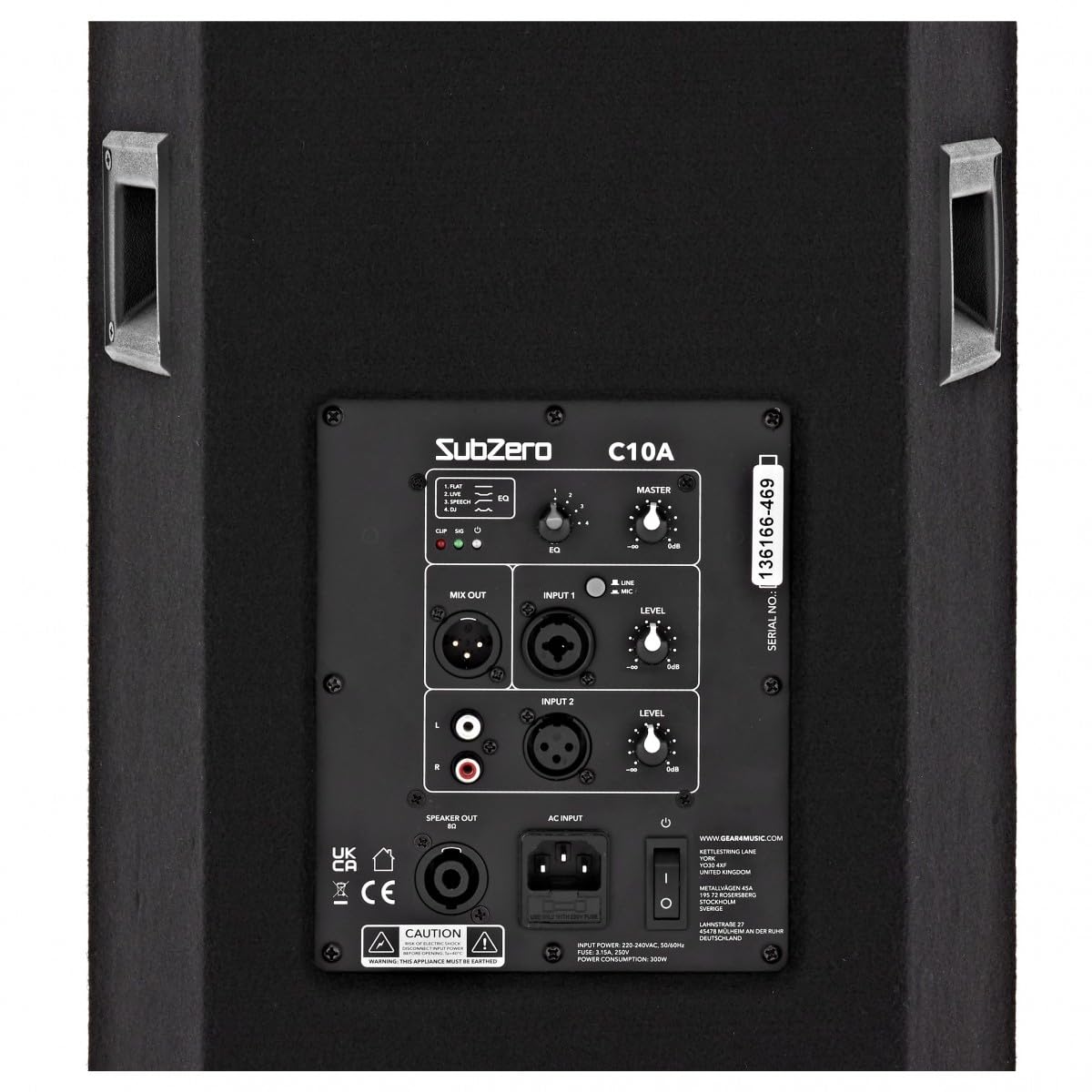 SubZero C10A Aktives PA-System mit Mikrofonen, Stativen und Mischpult | 10-Zoll-Aktives-PA-System mit Mikrofonen, Kabeln, Stativen und Mixer, Acht Leistungsstarke Kanäle, 2-Band-EQ