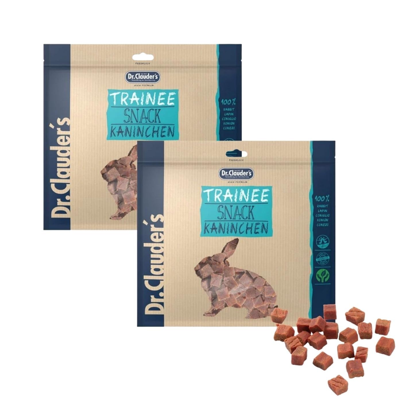 Trainee Snack de Conejo | Premios para Perros y Gatos | 2 x 500 g | con FOS