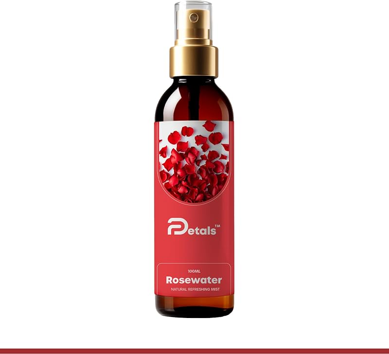 DPetals Água de Rosas Destilada a Vapor para o Rosto, Bruma Facial e Spray Tonificante, 100 mL