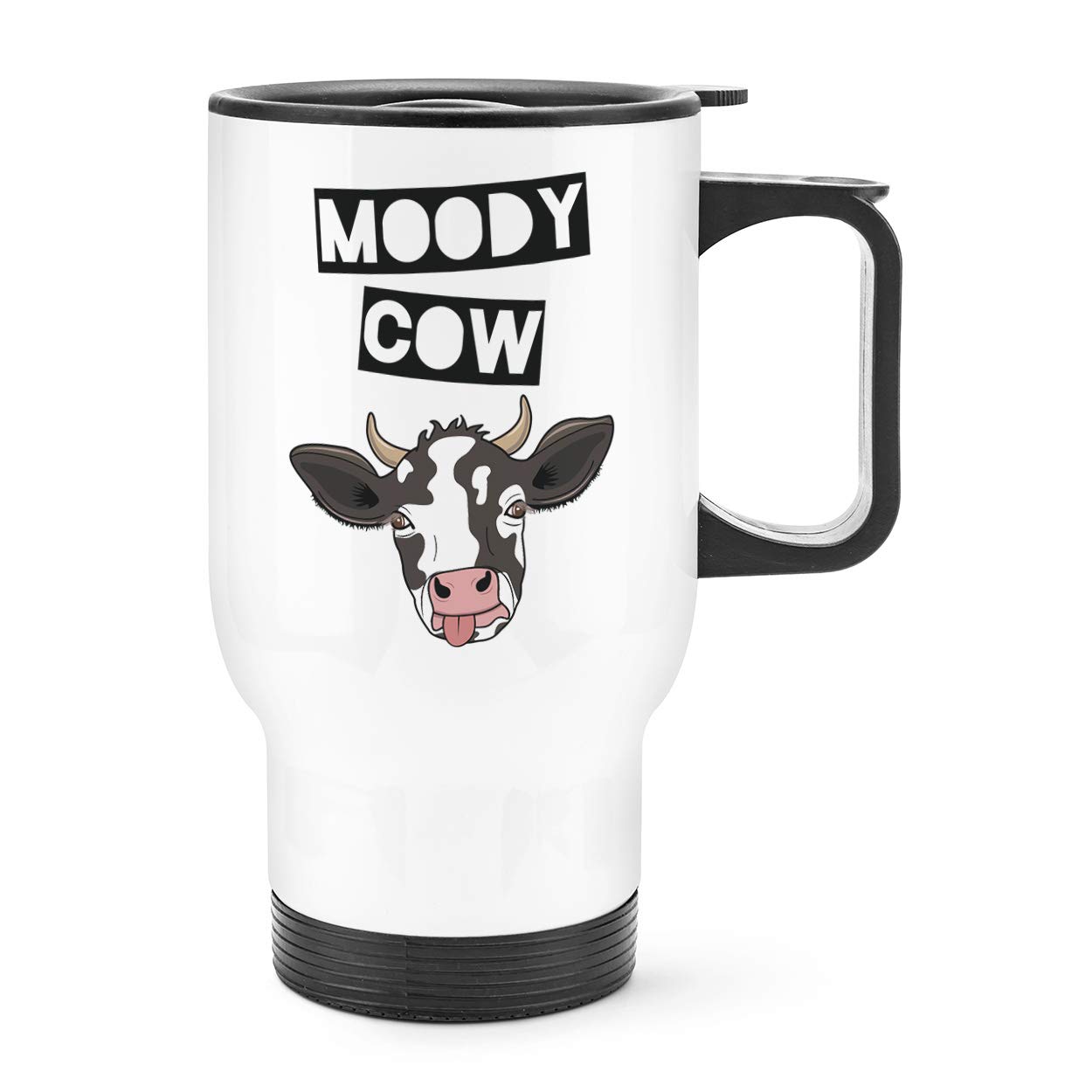 Moody Cow Travel Mug Cup with Handle