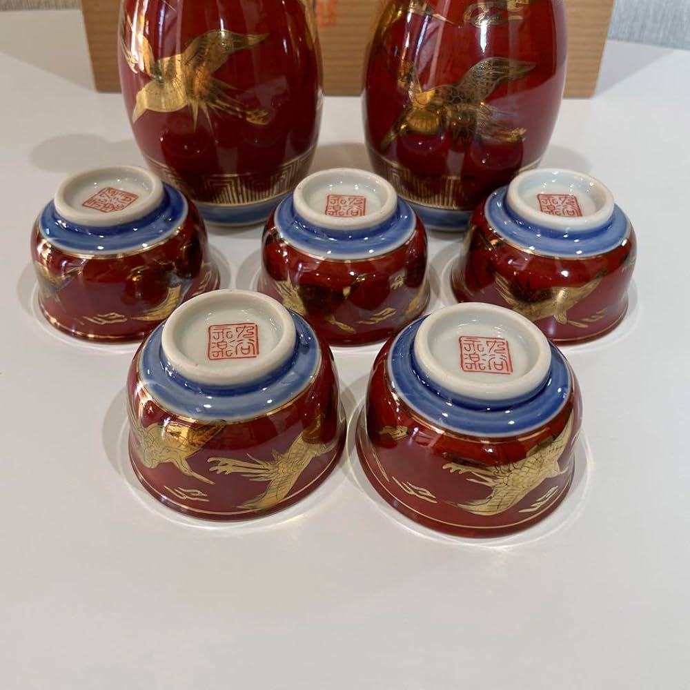 九谷焼 九谷 永楽 赤絵 金彩 明治九谷 1客