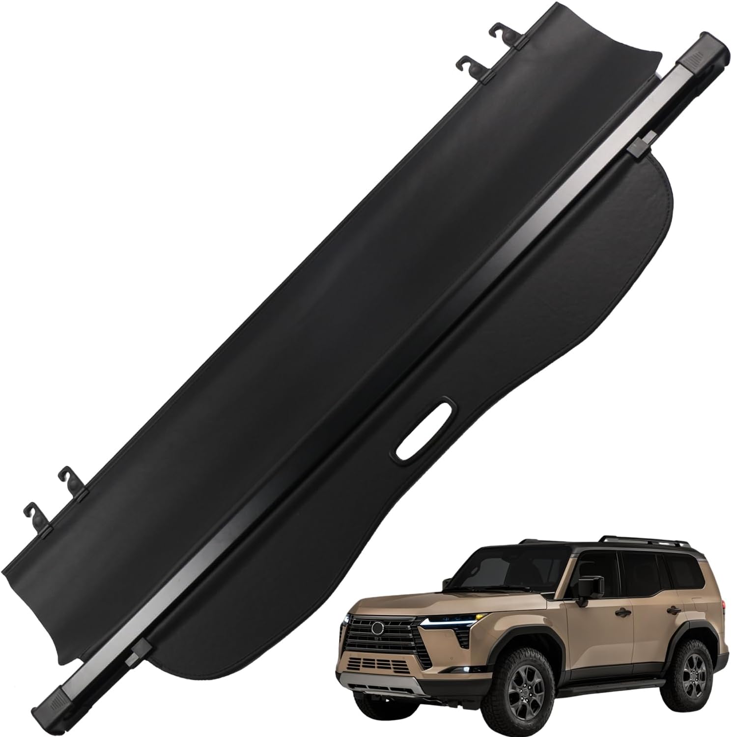 for Lexus GX550 Cargo Cover 2024 2025 2026 for Toyota Land Cruiser Lc250 Prado J250 Accessories Black Retractable Trunk Cover Security Shield Shade