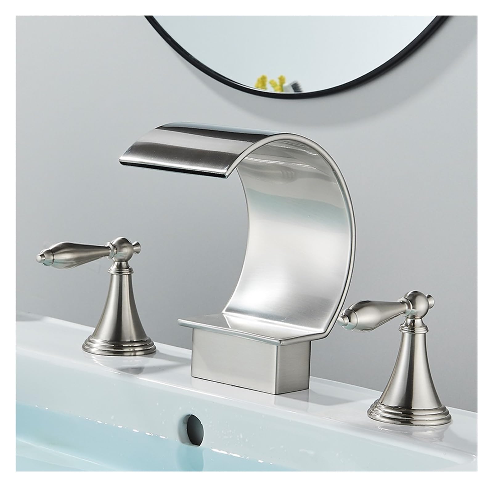 Ensemble de robinets modernes 3 trous pour mélangeur de lavabo et grue de salle de bains