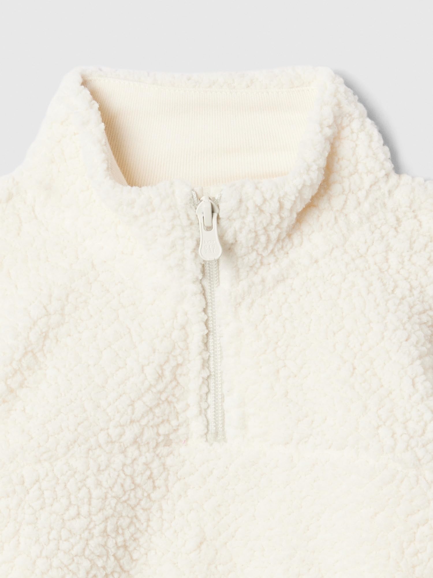 GAP Baby Girls Sherpa Top Ivory Frost 18-24M