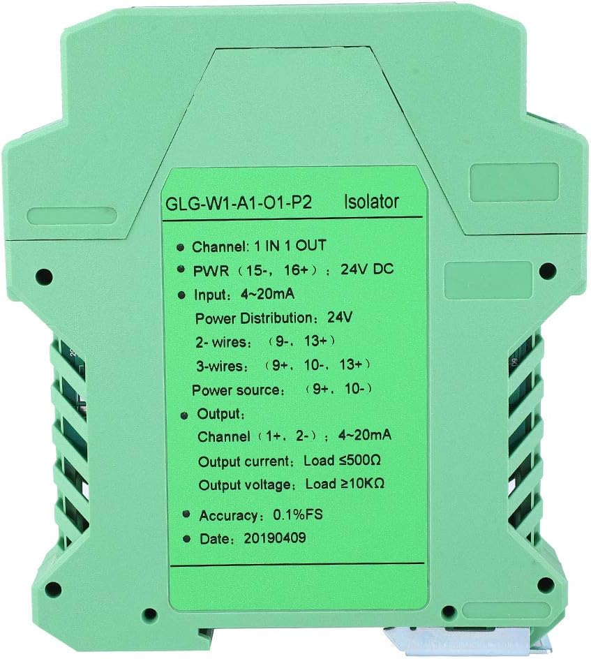 DC 24V Current Isolator Transmitter 4-20mA 1 in and 1 Out 1 in 2 Out Low Power Consumption for (One Input and one Output 4-20mA to 4-20mA)