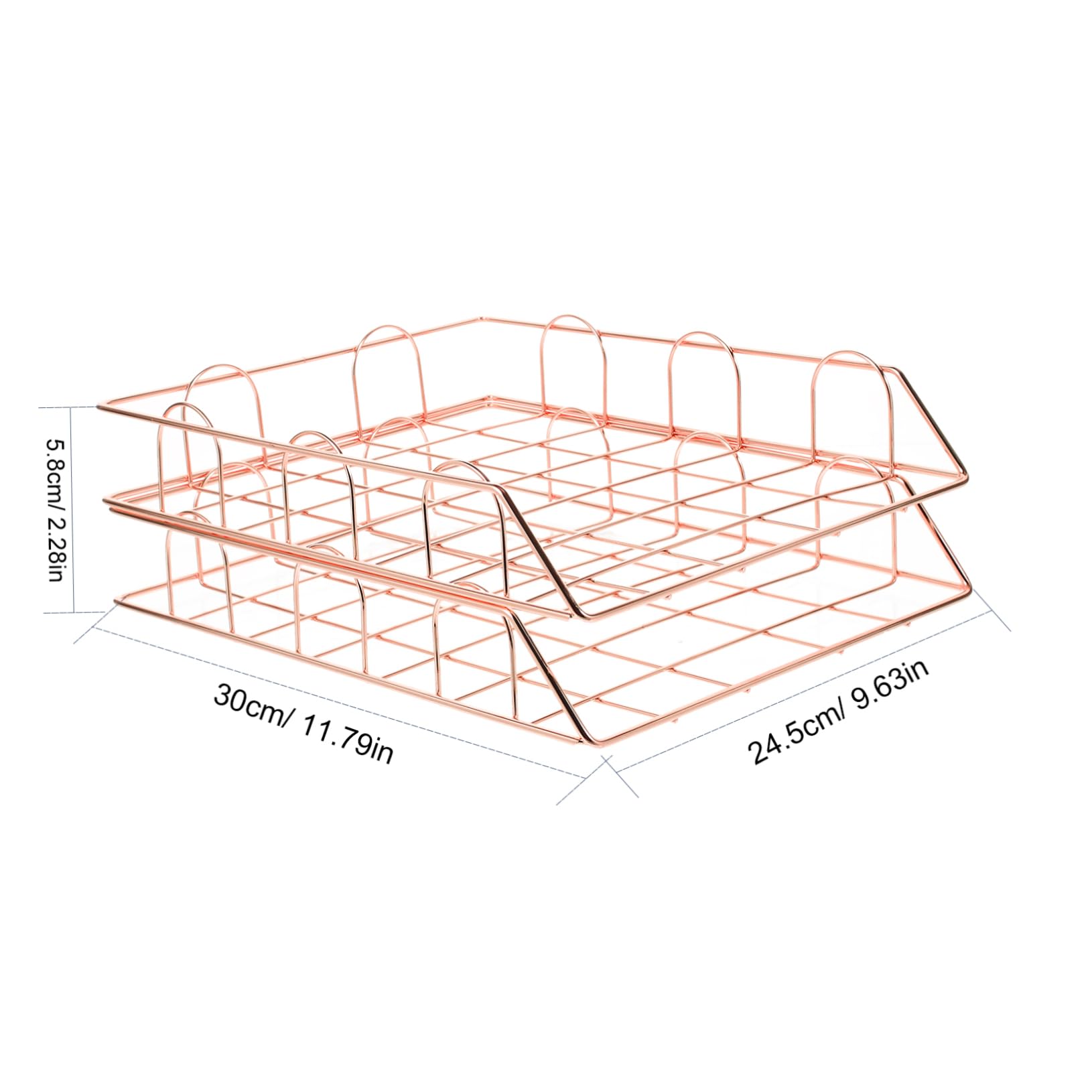 DOITOOL 2Pcs Metal File Holder Desk Organizer Stackable File Storage for Office Home Aesthetic Document Rack Efficient Organizer for Easy Access