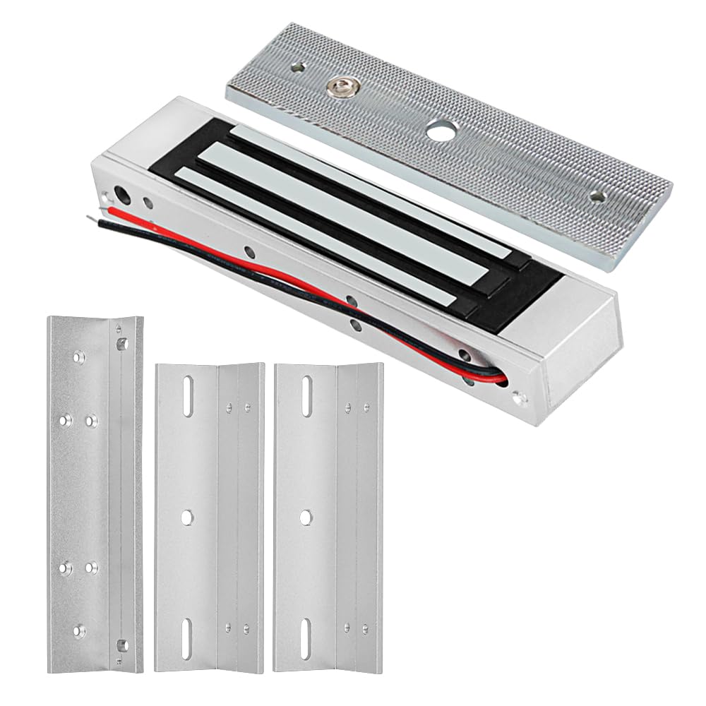 Verrou électromagnétique pour Porte Simple 180 kg avec Support de Fixation ZL DC 12 V Serrure magnétique NC pour systèmes de contrôle d'accès
