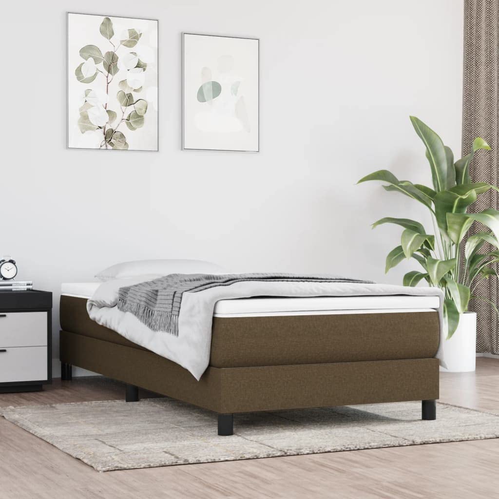 Materac ze sprężynami kieszeniowymi, średni, 90 x 200 x 20 cm, ciemnobrązowy z oddychającym materiałem, ergonomiczna zimna pianka i rdzeń sprężynowy, na plecy, stelaż łóżka i alergików