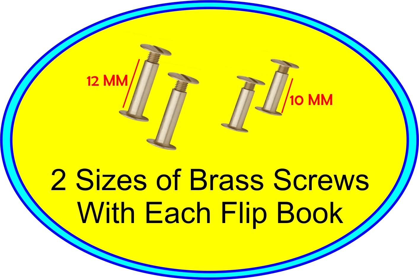 IMPRINT Flip Book Set of 2 Sizes of 2 Flip Book each ie. 2.5 x 4.5 Inch & 3 x 5 Inch With 2 Sizes of Binding Screws with Each Book 3