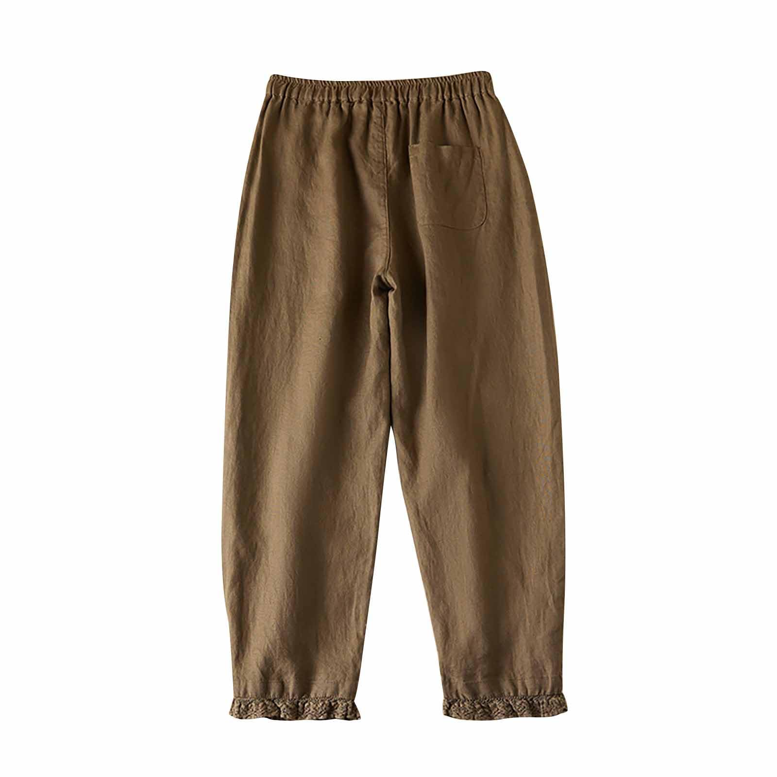 Bidobibo Linen Pants for Women Loose Fit Flowy Trousers Casual High Waisted Palazzo Pants Lightweight Beach Trousers 2025