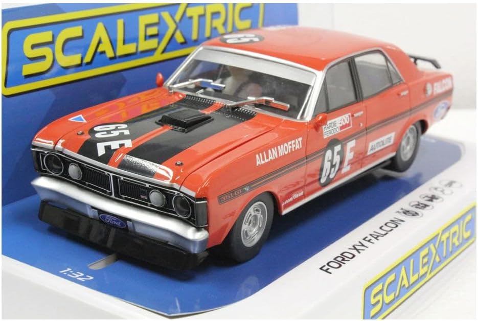 Scalextric Ford XY Falcon Bathurst 500 1971 1:32 Slot Race Car C3928, Red & Black