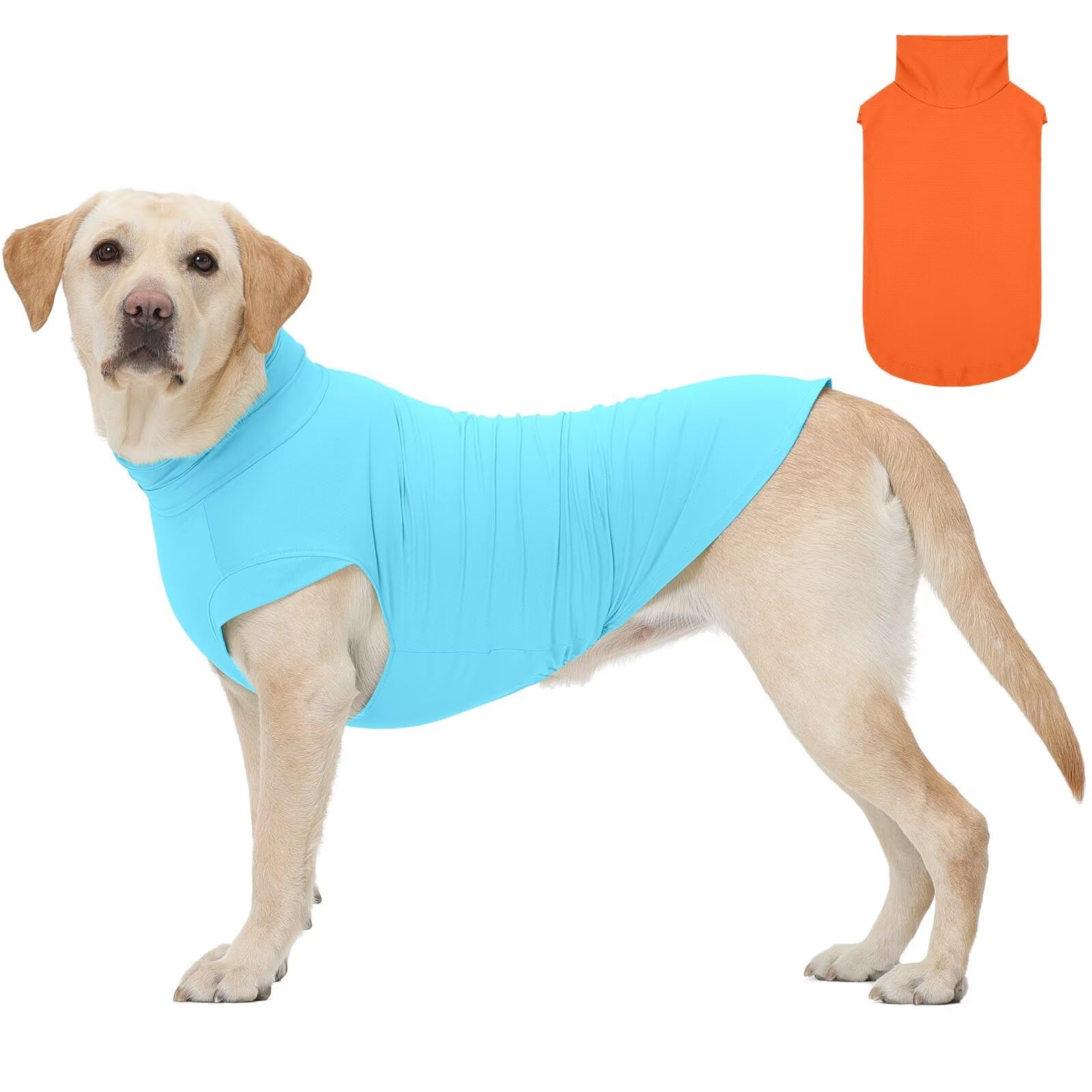IECOii Lot de 2 t-shirts pour chiens de grande taille, gilet rafraîchissant à séchage rapide, chemise légère avec protection UV UPF50+ pour chiens, pour randonnée, plage, voyage, jeux - Chemise pour